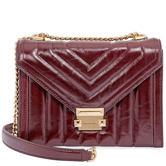 Michael Kors Oxblood Large Quilted Whitney Bag - Picture 5 of 9